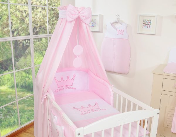 Bedding set 5-pcs with canopy- Little Prince/Princess pink - Image 4