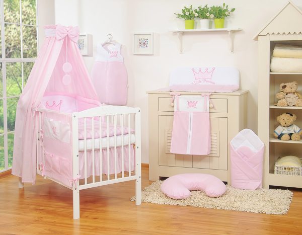 Bedding set 5-pcs with canopy- Little Prince/Princess pink - Image 5