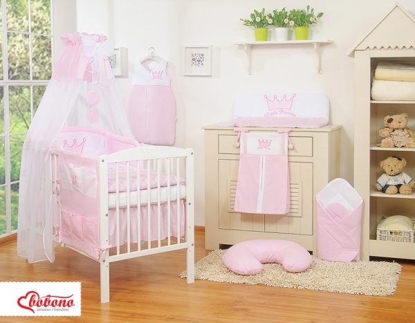 Bedding set 5-pcs with canopy- Little Prince/Princess pink - Image 7