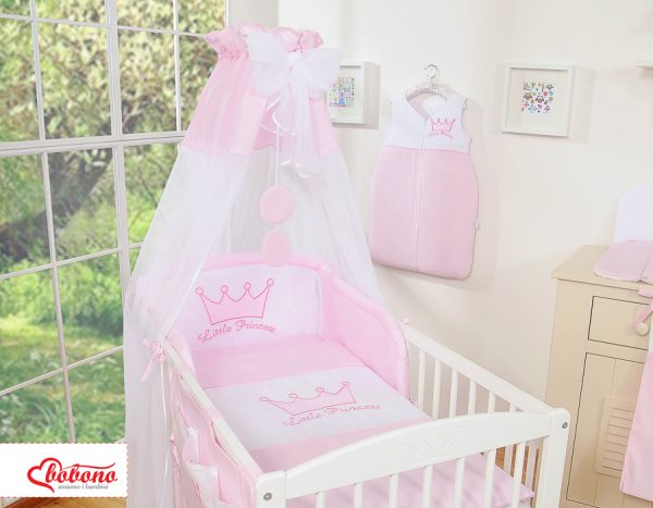Bedding set 5-pcs with canopy- Little Prince/Princess pink - Image 8