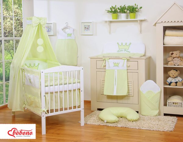 Bedding set 5-pcs with canopy- Little Prince/Princess green - Image 2
