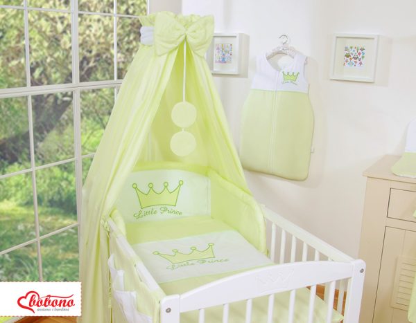 Bedding set 5-pcs with canopy- Little Prince/Princess green - Image 3