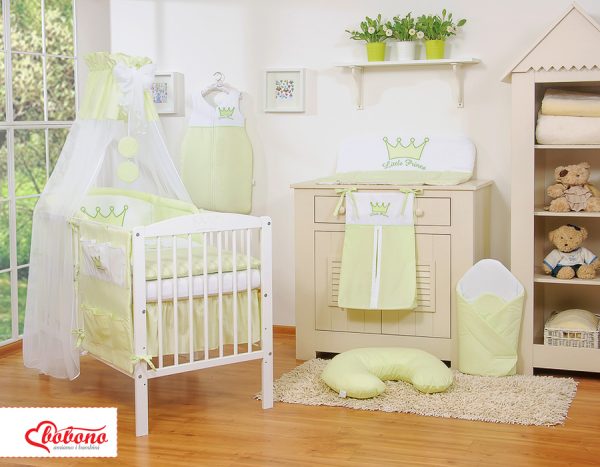 Bedding set 5-pcs with canopy- Little Prince/Princess green - Image 7