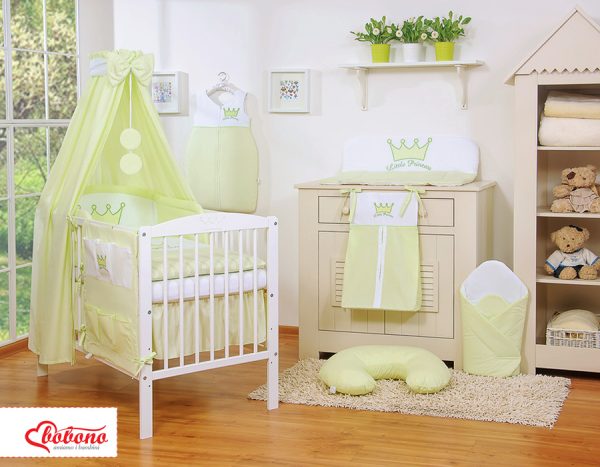 Bedding set 5-pcs with canopy- Little Prince/Princess green - Image 9