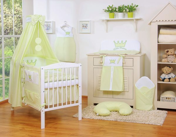 Bedding set 5-pcs with canopy- Little Prince/Princess green - Image 13