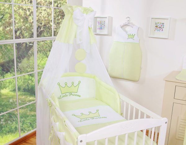 Bedding set 5-pcs with canopy- Little Prince/Princess green - Image 16