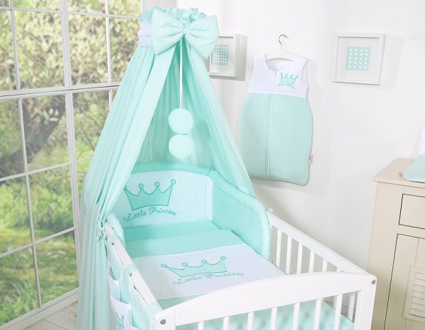 Bedding set 5-pcs with canopy- Little Princess mint - Image 2