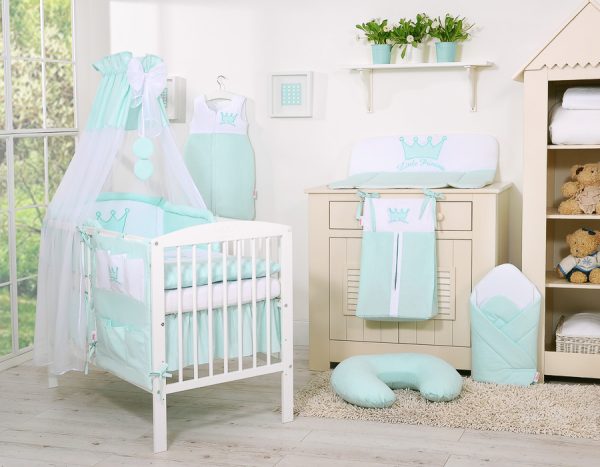 Bedding set 5-pcs with canopy- Little Princess mint - Image 5