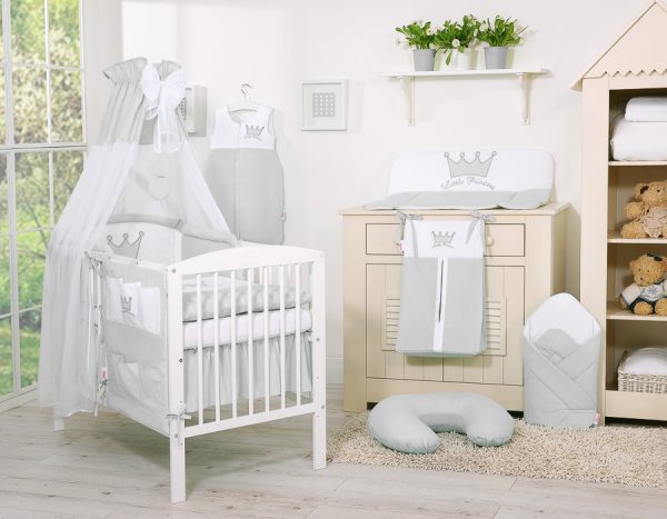 Bedding set 5-pcs with canopy- Little Prince/Princess gray - Image 14