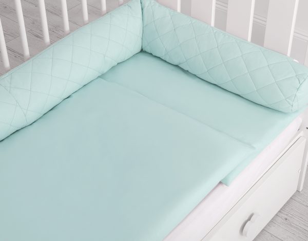 2-in-1 - Baby nest quilted - snake pillow bumper - mint - Image 2