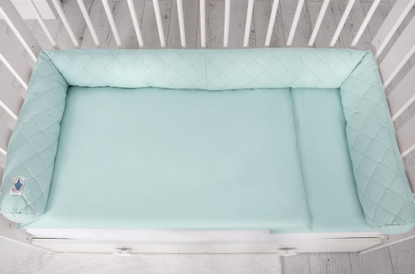 2-in-1 - Baby nest quilted - snake pillow bumper - mint - Image 3
