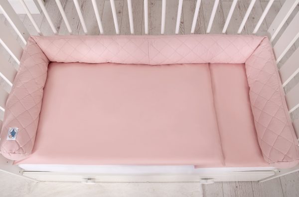 2-in-1 - Baby nest quilted - snake pillow bumper - pastel pink - Image 2