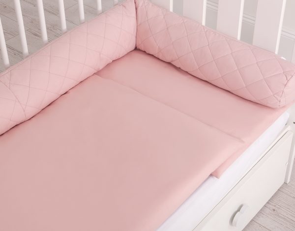 2-in-1 - Baby nest quilted - snake pillow bumper - pastel pink - Image 3