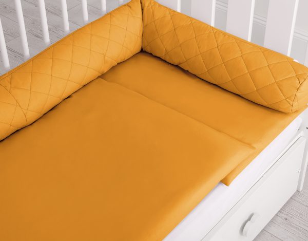2-in-1 - Baby nest quilted - snake pillow bumper - honey yellow - Image 2