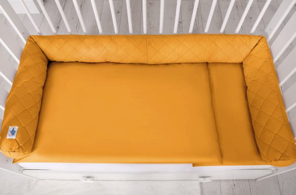2-in-1 - Baby nest quilted - snake pillow bumper - honey yellow - Image 3