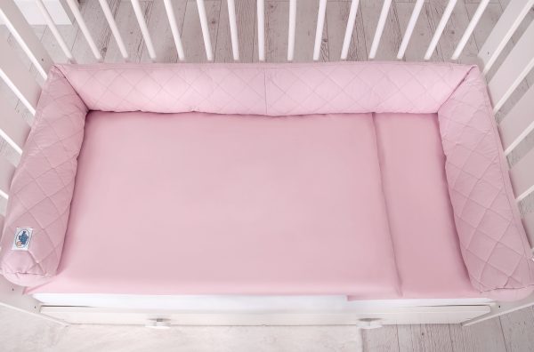 2-in-1- Baby nest quilted - snake pillow bumper - pink - Image 3