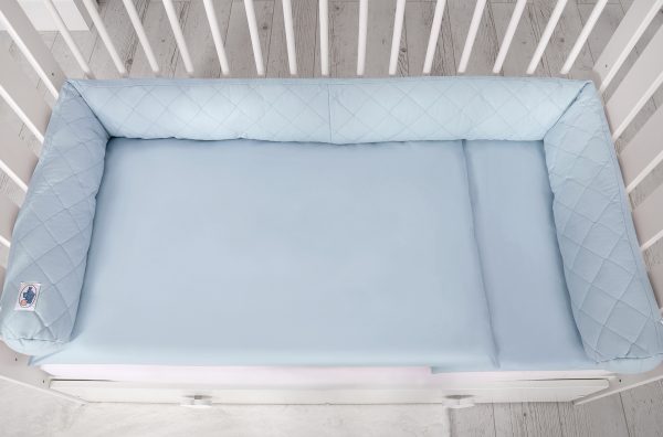 2-in-1 - Baby nest quilted - snake pillow bumper - blue - Image 3