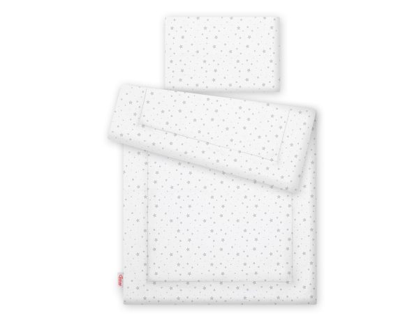 Bedding set 2-pcs with filling 135x100 cm - mini gray stars - Image 2