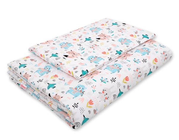 Bedding set 2-pcs with filling 135x100 cm - blue teddy bears