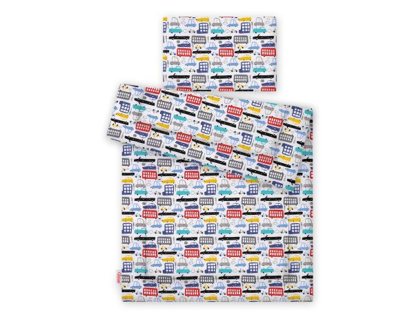 Bedding set 2-pcs with filling 135x100 cm - colorful cars - Image 2