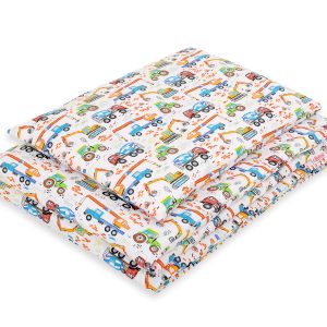 Baby cotton bedding set 2-pcs 120x90 cm- construction site