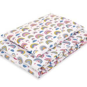 Baby cotton bedding set 2-pcs 120x90 cm- rainbow