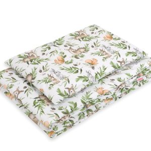 Baby cotton bedding set 2-pcs 120x90 cm- woodland green