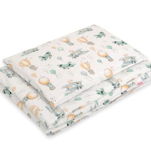 Baby cotton bedding set 2-pcs 120x90 cm- sky adventure