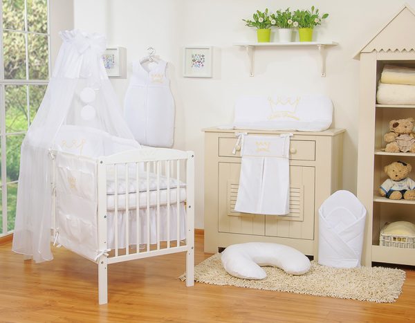 Bedding set 5-pcs with canopy- Little Prince/Princess white - Image 14