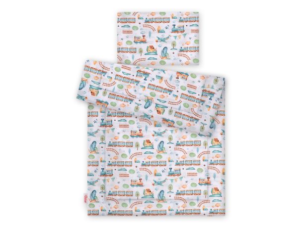 Bedding set 2-pcs with filling - turquoise train - Image 3