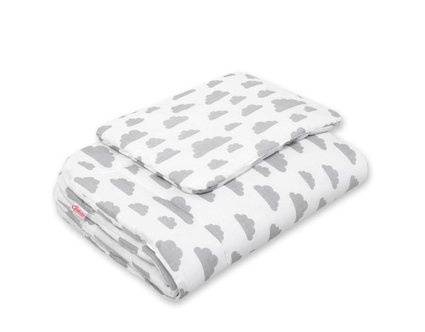 Bedding set 2-pcs 75x100cm NEWBORN - clouds gray