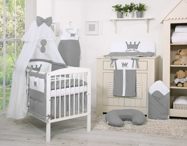 Bedding set 5pcs with mosquito-net- Little Prince/Princess anthracite - Image 3