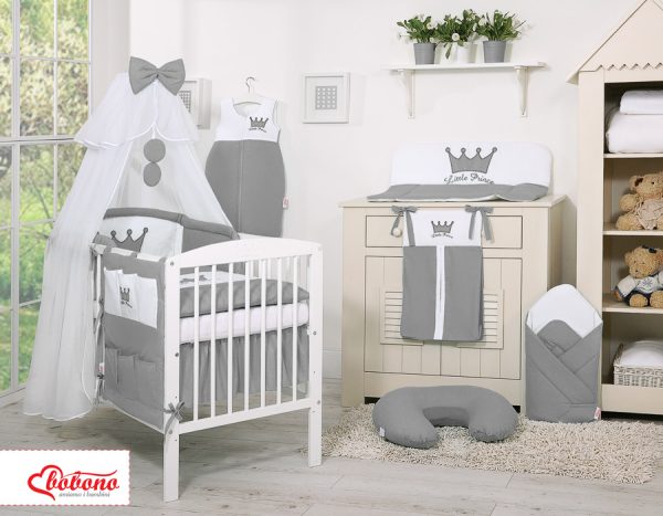 Bedding set 5pcs with mosquito-net- Little Prince/Princess anthracite - Image 4