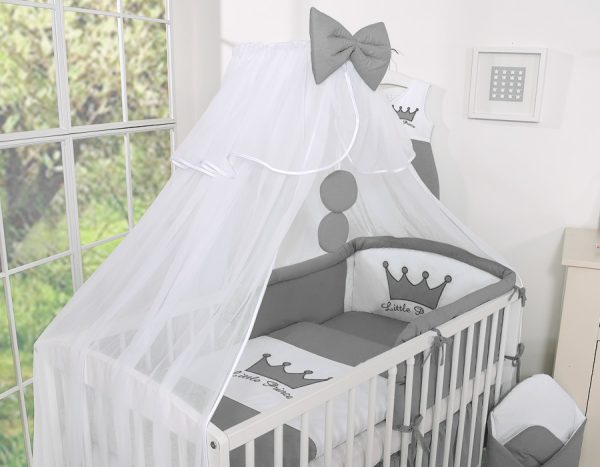 Bedding set 5pcs with mosquito-net- Little Prince/Princess anthracite - Image 5
