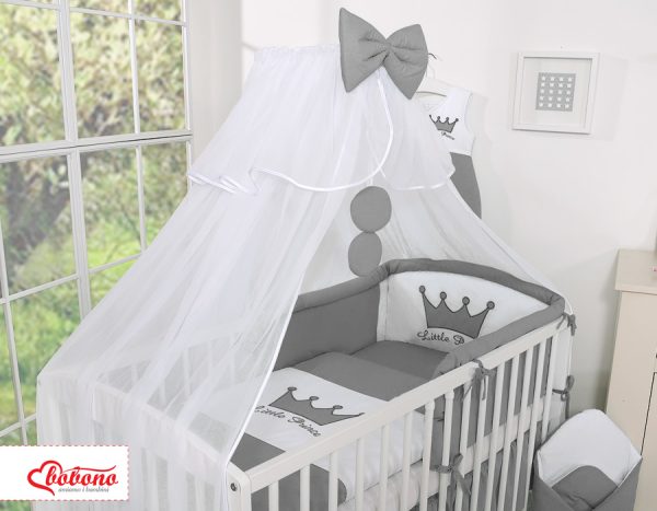 Bedding set 5pcs with mosquito-net- Little Prince/Princess anthracite - Image 6