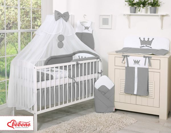 Bedding set 5pcs with mosquito-net- Little Prince/Princess anthracite - Image 17