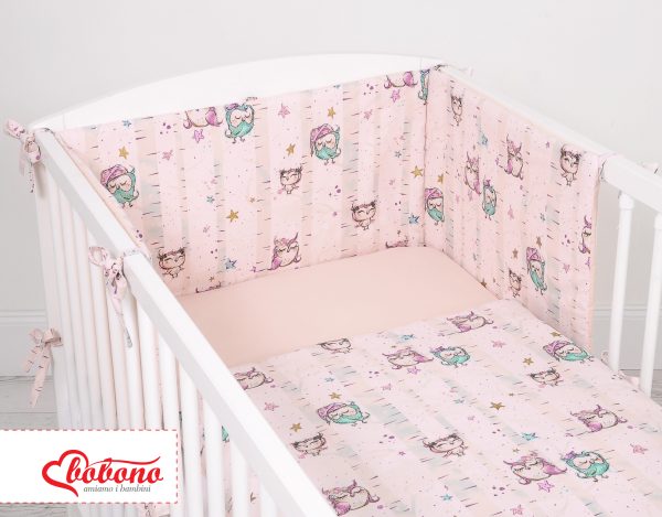 Universal bumper for cot - owls cream-mint - Image 3