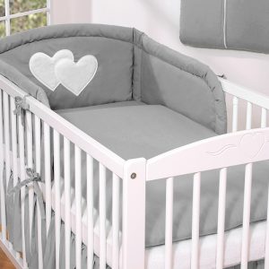 Bedding set 2-pcs- Hanging Hearts anthracite