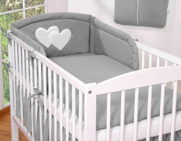 Bedding set 2-pcs- Hanging Hearts anthracite