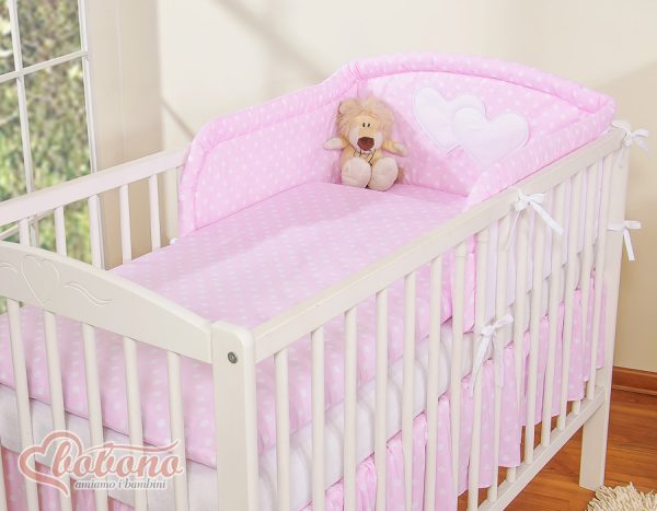Bedding set 2-pcs- Hanging Hearts white dots on pink - Image 7
