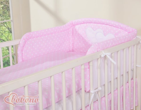 Bedding set 2-pcs- Hanging Hearts white dots on pink - Image 11