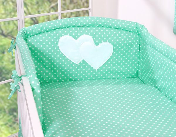 Bedding set 2-pcs- Hanging Hearts mint dots - Image 7
