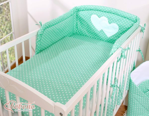 Bedding set 2-pcs- Hanging Hearts mint dots - Image 12