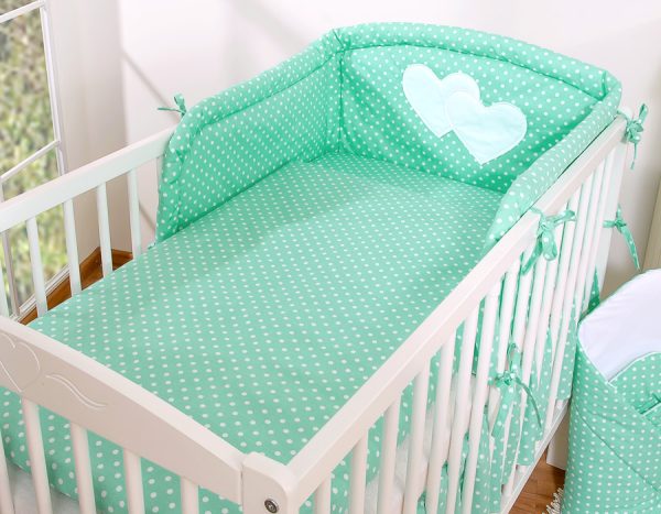 Bedding set 2-pcs- Hanging Hearts mint dots - Image 13