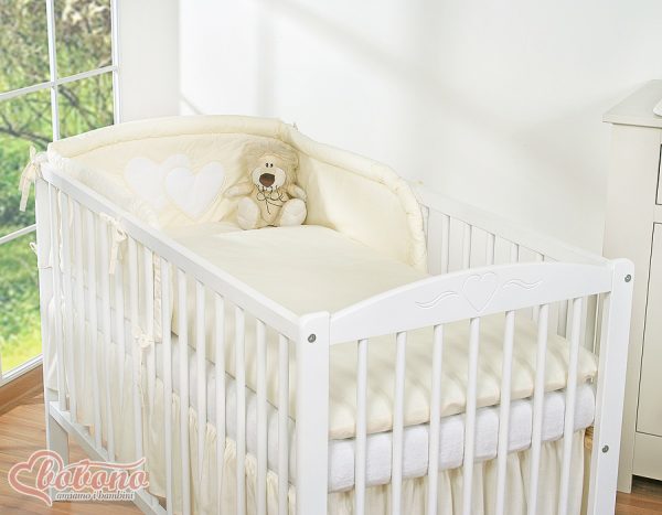 Bedding set 3-pcs- Hanging Hearts cream - Image 3