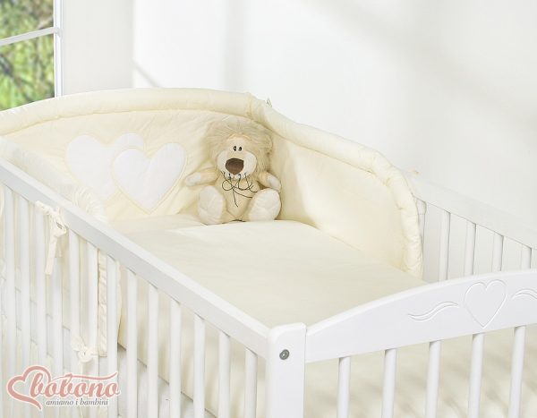 Bedding set 3-pcs- Hanging Hearts cream - Image 4