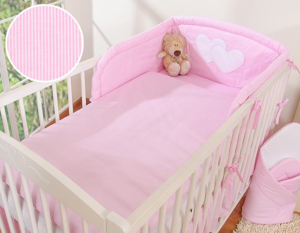 Bedding set 2-pcs- Hanging Hearts pink strips - Image 6