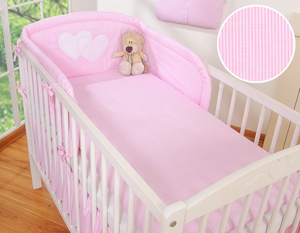Bedding set 2-pcs- Hanging Hearts pink strips - Image 9