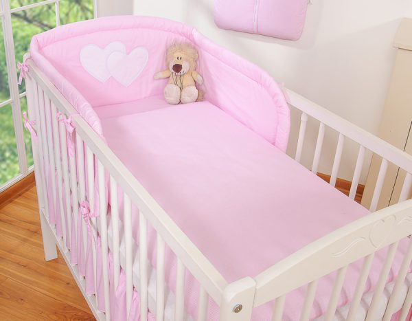 Bedding set 2-pcs- Hanging Hearts pink strips - Image 11