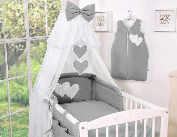 Mosquito-net made of chiffon- Hanging Hearts anthracite - Image 2